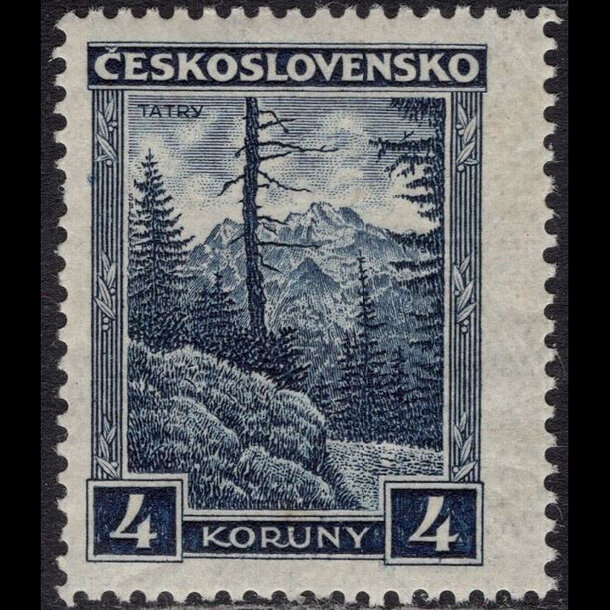 Známka československo 1929 - 4 kč mestá a krajiny - znamky-1929-292