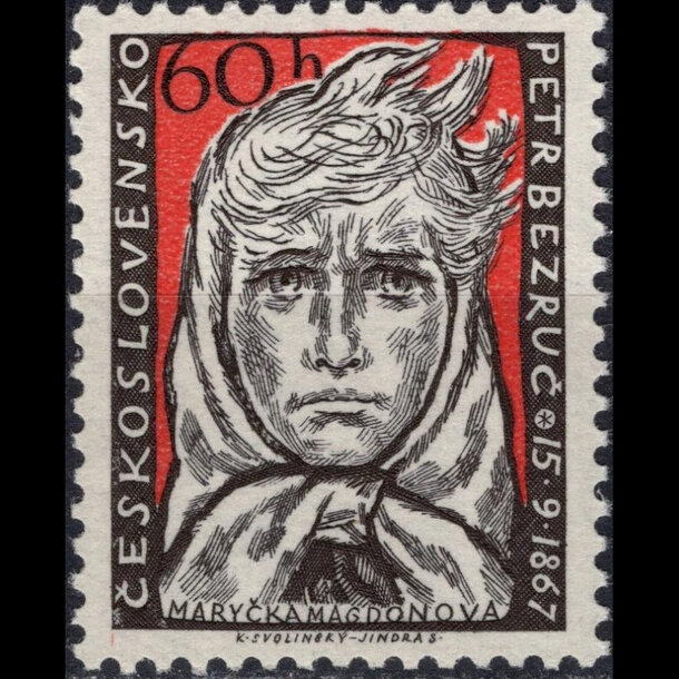 Známka československo 1957 - petr bezruč - znamky-1957-1040