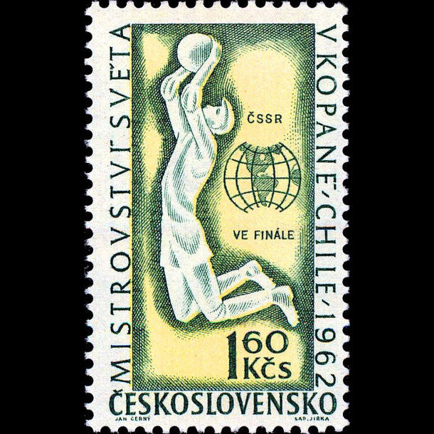 Známka československo 1962 - finále ms vo futbale - znamky-1962-1350