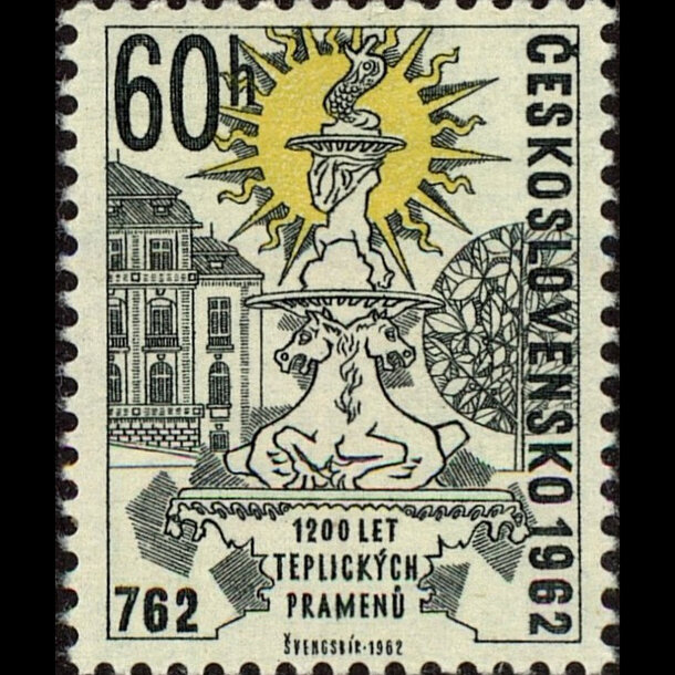 Známka československo 1962 - kúpele teplice - znamky-1962-1345