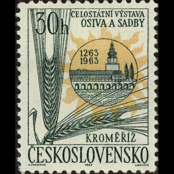 Známka československo 1963 - založenie kroměříža - znamky-1962-1410