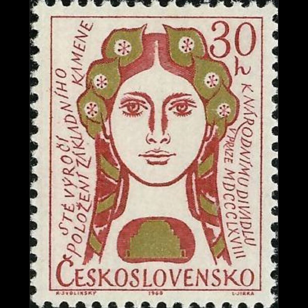 Známka československo 1968 - národné divadlo v prahe - znamky-1968-1776
