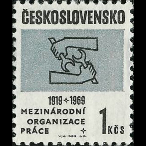 Známka československo 1969 - medzinárodná org. práce - znamky-1969-1853