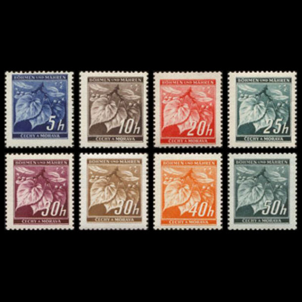 Séria známok protektorát čechy a morava 1939 - lipová ratolesť - znamky-pcm-1939-20-64