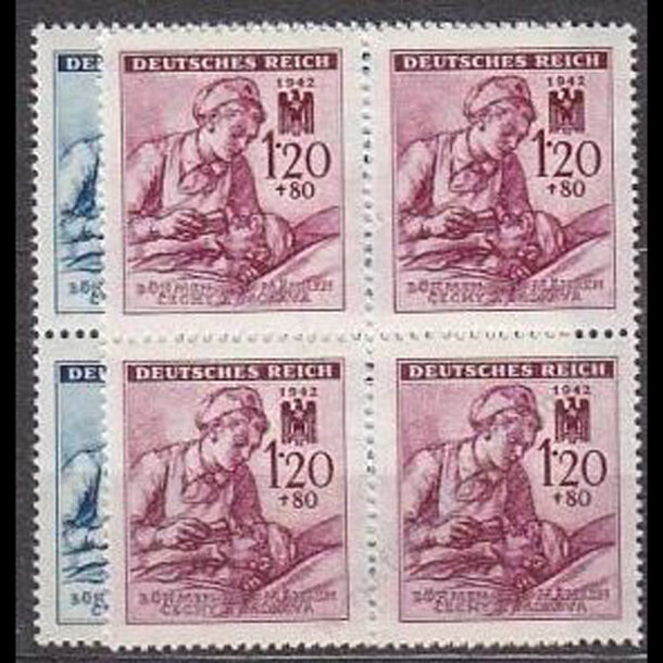 Séria známok protektorát čechy a morava 1942 - červený kríž (štvorbloky) - znamky-pcm-1941-111-12B