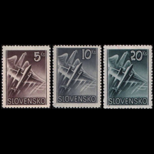 Séria známok slovensko 1940 - letecké - znamky-1940-76-78