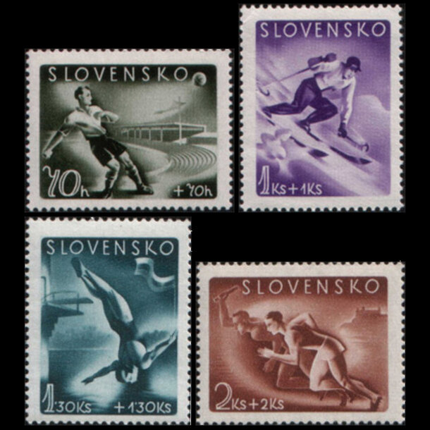 Séria známok slovensko 1944 - športové - znamky-1944-147-50