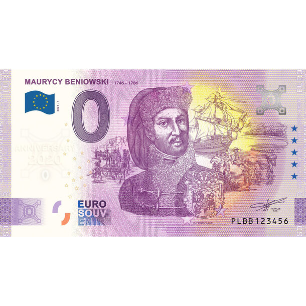 0 euro souvenir 2021 - maurycy beniowski - anni - 0 Euro Souvenir 2021 - Maurycy Beniowski - Anniversary