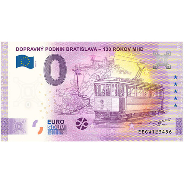 0 euro souvenir slovensko 2025 - dopravný podnik bratislava - 0-euro-souvenir-dpb-anniver