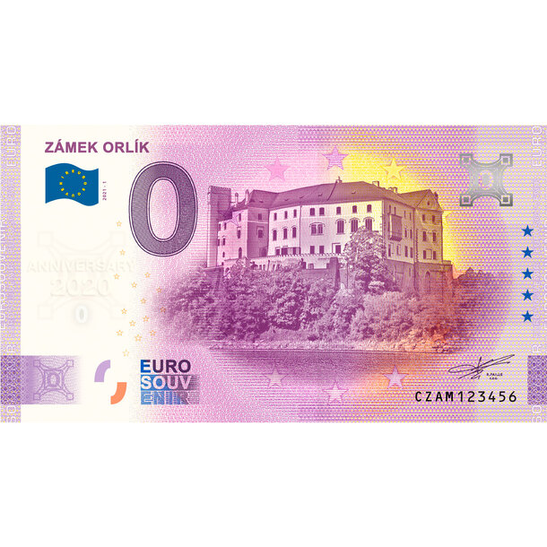 0 euro souvenir česko 2021 - zámek orlík - anniversary - AM_0-euro-souvenir-orlik-a-hr-ANNIVERSARY