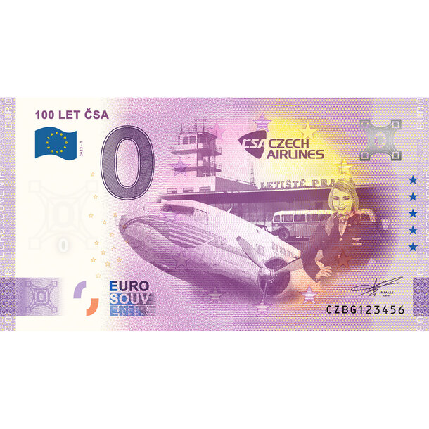 0 euro souvenir česko 2023 - 100 let čsa - BG_0-euro-souvenir-CSA-a-hr