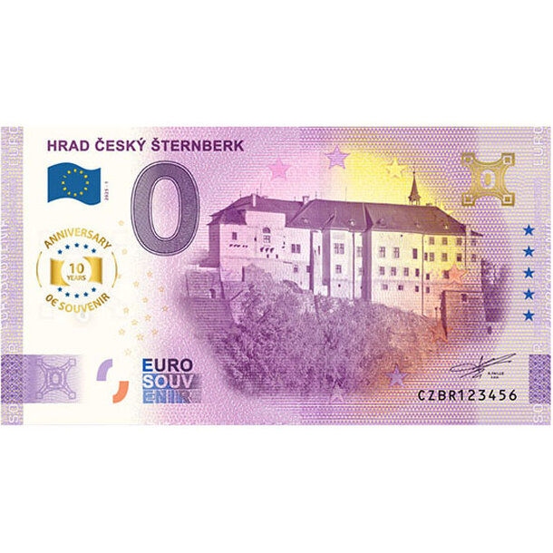 0 euro souvenir česko 2025 - hrad čerský šternberk anniversary - 0-euro-souvenir-sternberg-anniversary