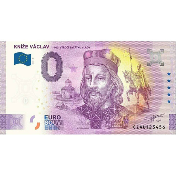 0 euro souvenir česko 2025 -  kníže václav - Václa1v