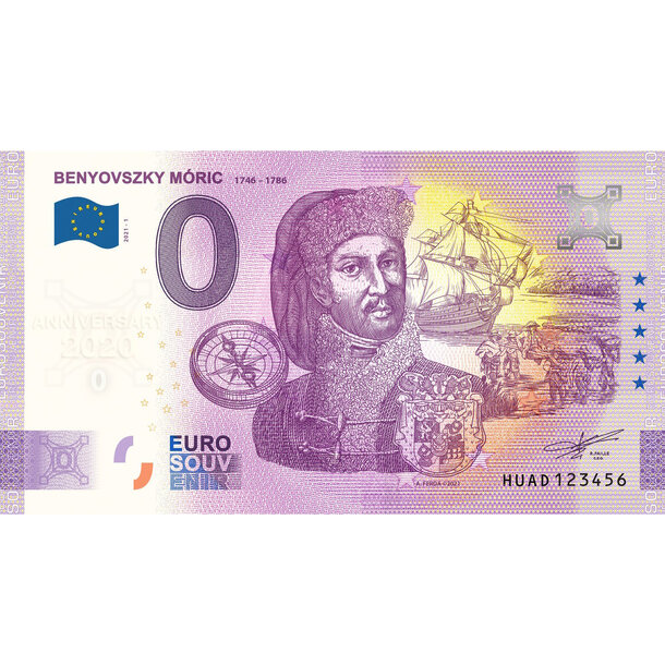 0 euro souvenir maďarsko 2021 - benyovszky móric - anniversary - 0 Euro Souvenir 2021 - Benyovszky Móric - Anniversary