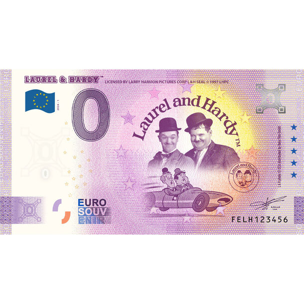 0 euro souvenir malta 2024 - laurel a hardy - 0-euro-souvenir-laurel-hardy-malta-2024-1