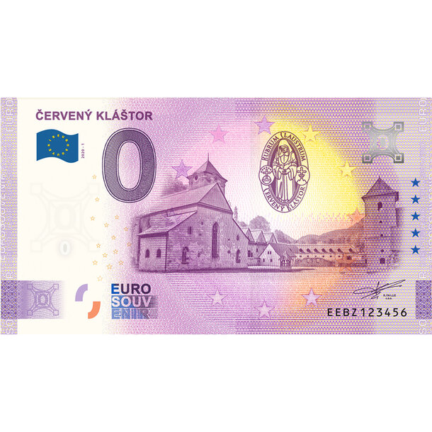 0 euro souvenir slovensko 2020 - červený kláštor - dotlač - 0-euro-souvenir-cerveny-klastor-new-anni