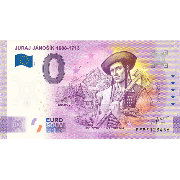 0 euro souvenir slovensko 2020 - juraj jánošík - 0-euro-souvenir-janosik-