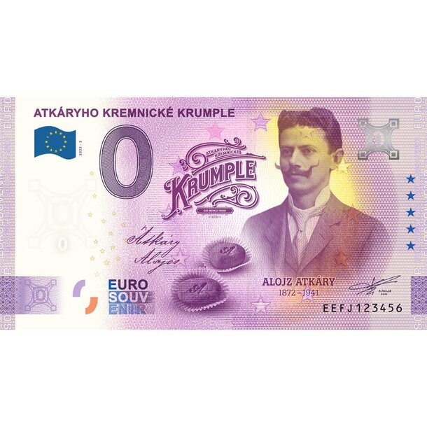 0 euro souvenir slovensko 2025 - atkáryho kremnické krumple - 0-euro-souvenir-krumple-a-h