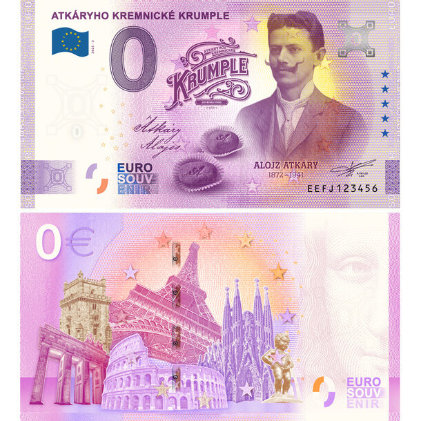0 euro souvenir slovensko 2025 - atkáryho kremnické krumple - FJ2_0-euro-souvenir-krumple