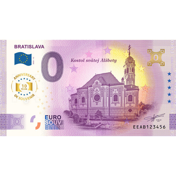 0 euro souvenir slovensko 2025 - bratislava kostolík anniversary - AB12_0-euro-souvenir-bratis
