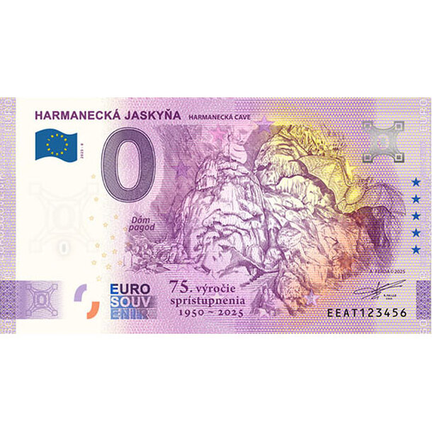 0 euro souvenir slovensko 2025 - harmanecká jaskyňa - 0-euro-souvenir-harmanecka-jaskyna-anniversary