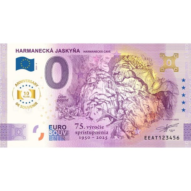 0 euro souvenir slovensko 2025 - harmanecká jaskyňa anniversary - AT8_0-euro-souvenir-harmane