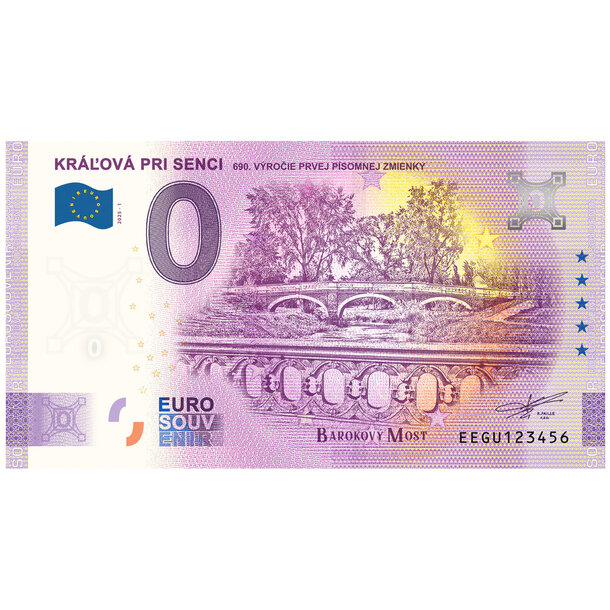 0 euro souvenir slovensko 2025 - kráľová pri senci - 0-euro-souvenir-kralova-a-h