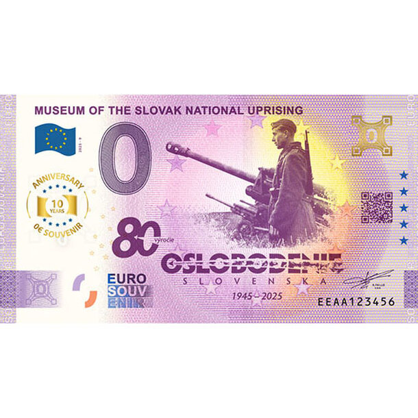0 euro souvenir slovensko 2025 - múzeum snp - 80.výročie oslobodenia anniversary - 0-euro-souvenir-muzeum-SNP-v9-anniversary