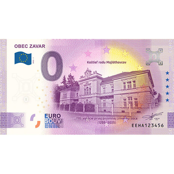 0 euro souvenir slovensko 2025 - obec zavar - 0-euro-souvenir-obeczavar-a