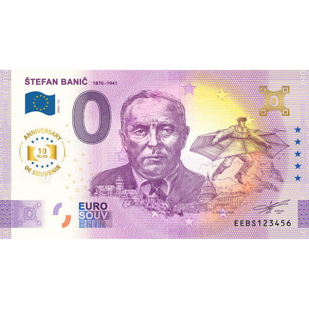 0 euro souvenir slovensko 2025 - štefan banič - anniversary - 0-euro-souvenir-banic-a-hr-anniversary_(2)