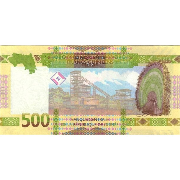 500 francs 2024 guinea - Bankovka Guinea 500 Francs 2024 - 52c-2