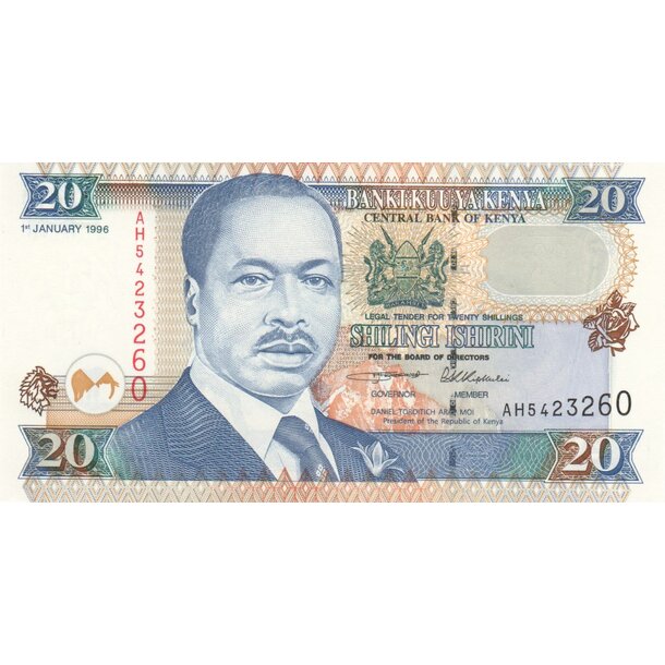 20 shillings 1996 keňa - Bankovka Keňa 20 Shillings 1996 - 35a-1