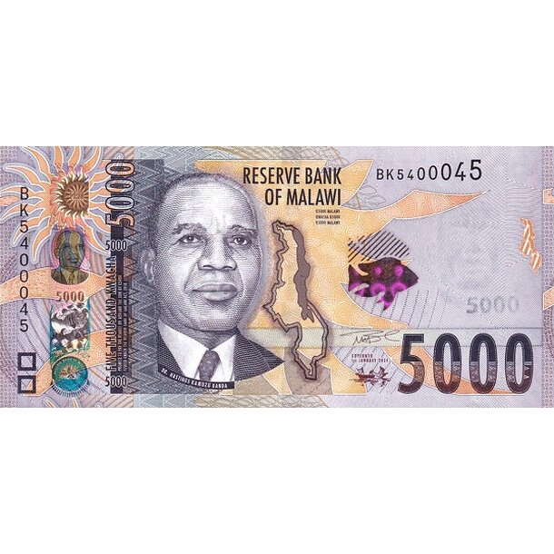 5000 kwacha 2024 malawi - Bankovka Malawi 5000 Kwacha 2024 - 71-1