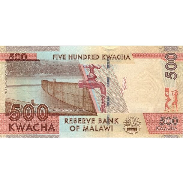 500 kwacha 2021 malawi - Bankovka Malawi 500 Kwacha 2021 - 66-2