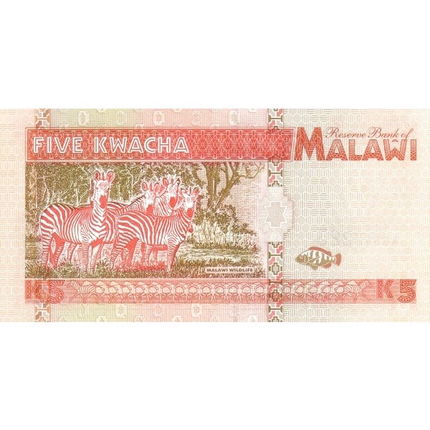 5 kwacha 1995 malawi - Bankovka Malawi 5 Kwacha 1995 - 30-2