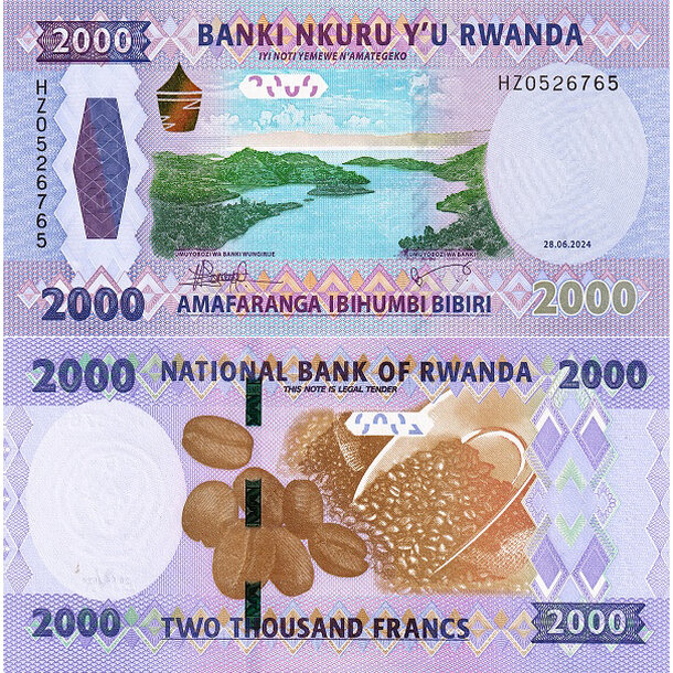 2000 francs 2024 rwanda - Bankovka Rwanda 2000 Francs 2024 - 44