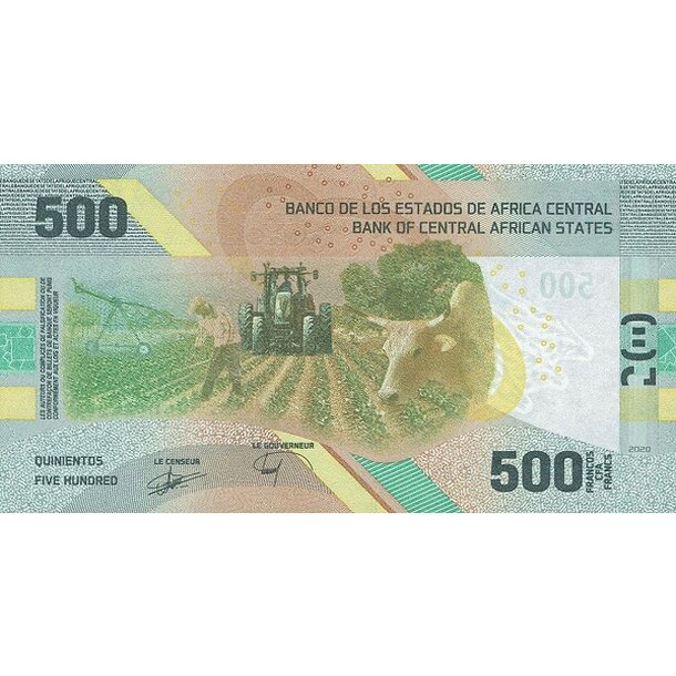 500 francs 2020 stredoafrické štáty - Bankovka Stredoafrické štáty 500 Francs 2020 - 700-2