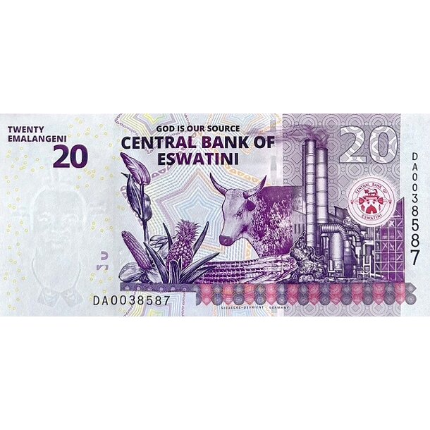 20 emalageni 2024 svazijsko - Bankovka Svazijsko 20 Emalageni 2024 - B44-2