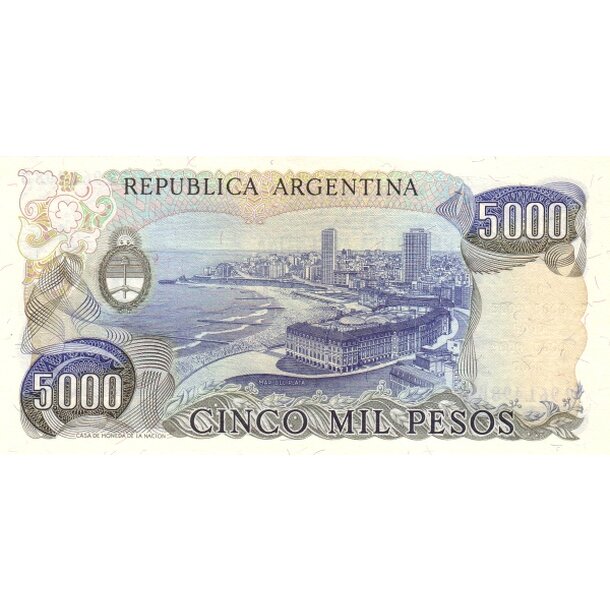 5000 pesos 1977 argentína - Bankovka Argentína 5000 Pesos 1977 - 305b-2