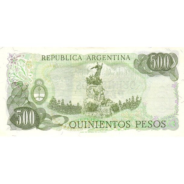 500 pesos 1977 argentína - Bankovka Argentína 500 Pesos 1977 - 303b-2