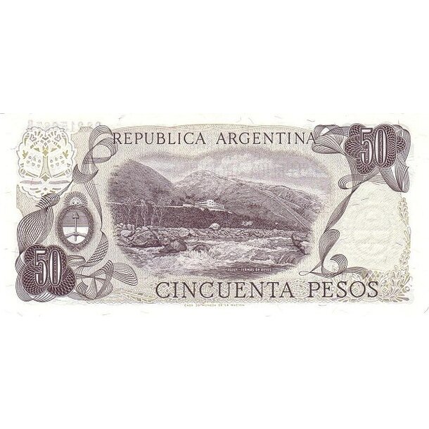 50 pesos 1976 argentína - Bankovka Argentína 50 Pesos 1976 - 301-2