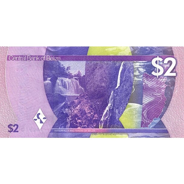 2 dollars 2025 belize - Bankovka Belize 2 Dollars 2025 - 73-2