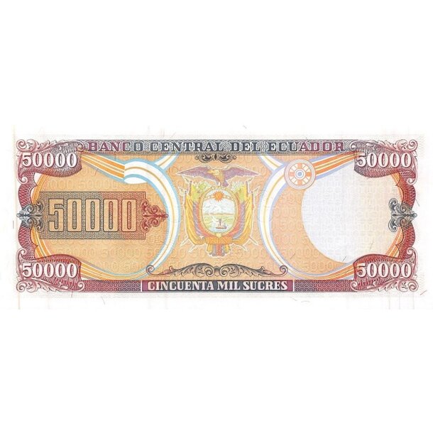 50 000 sucres 1999 ekvádor - Bankovka Ekvádor 50 000 Sucres 1999 - 130d-2