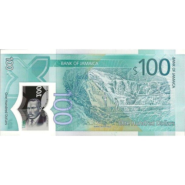 100 dollars 2022 jamajka - Bankovka Jamajka 100 Dollars 2022 - 97 polymér-2