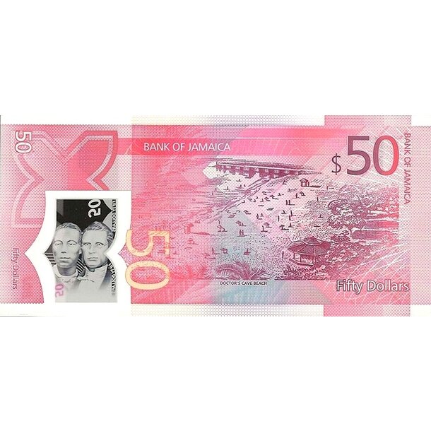 50 dollars 2022 jamajka - Bankovka Jamajka 50 Dollars 2022 - 96 polymér-2