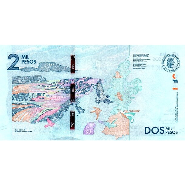 2000 pesos 2021 kolumbia - Bankovka Kolumbia 2000 Pesos 2021 - 458-2