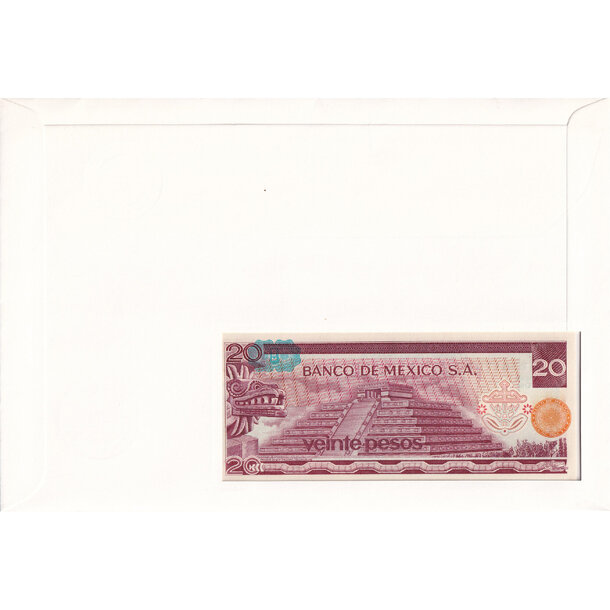 Banknote obálka mexiko 1977 - Banknote obálka Mexiko 1977-2