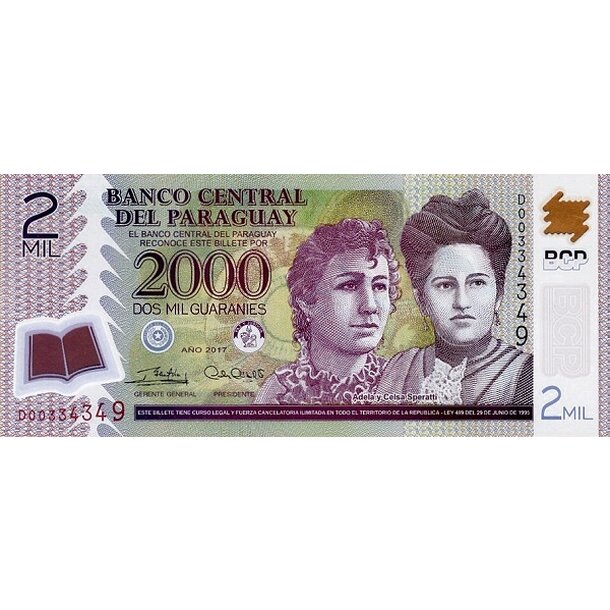 2000 guaranies 2017 paraguaj - Bankovka Paraguaj 2000 Guaranies 2017 - 234d-1