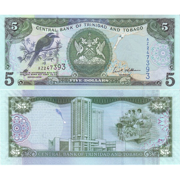 5 dollars 2006 trinidad a tobago - Bankovka Trinidad a Tobago 5 Dollars 2006 - 47a
