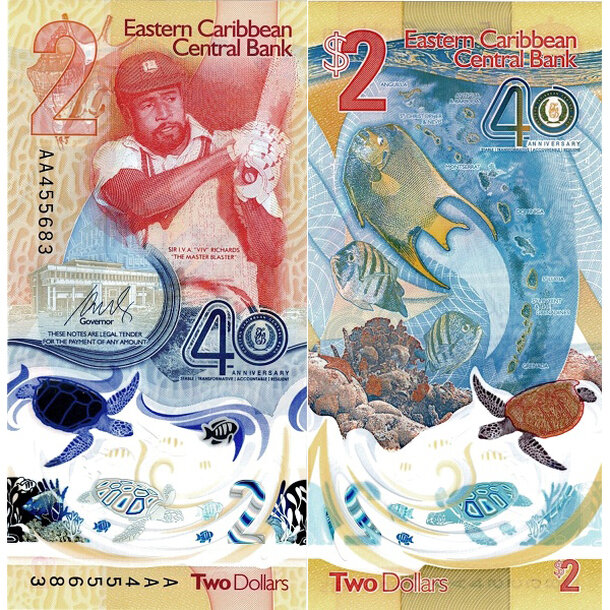 2 dollars 2023 východný karibik - Bankovka Východný Karibik 2 Dollars 2023 - 61